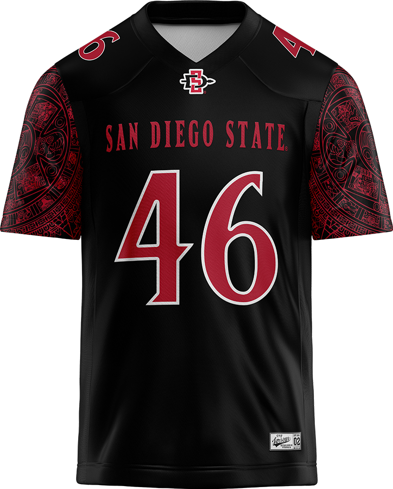 SDSU Black Football Jersey - Oberhiri Eyafe