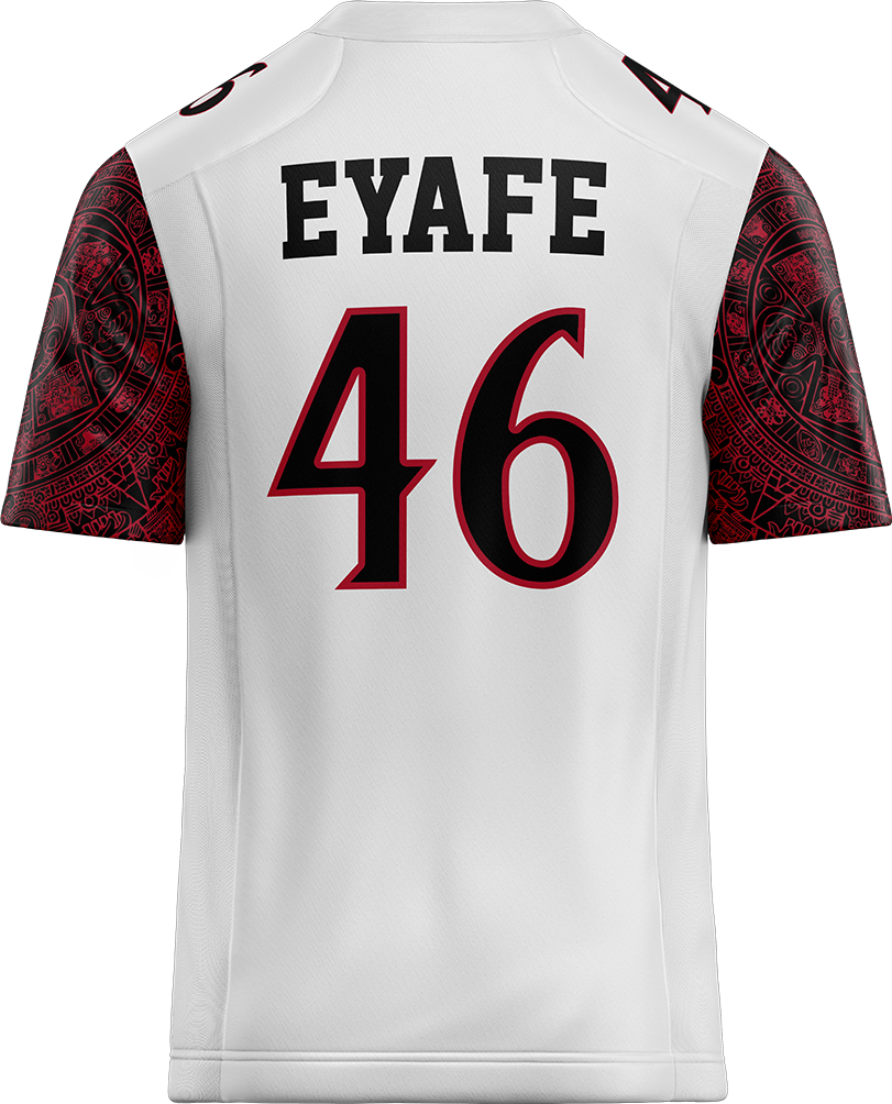 SDSU White Football Jersey - Oberhiri Eyafe
