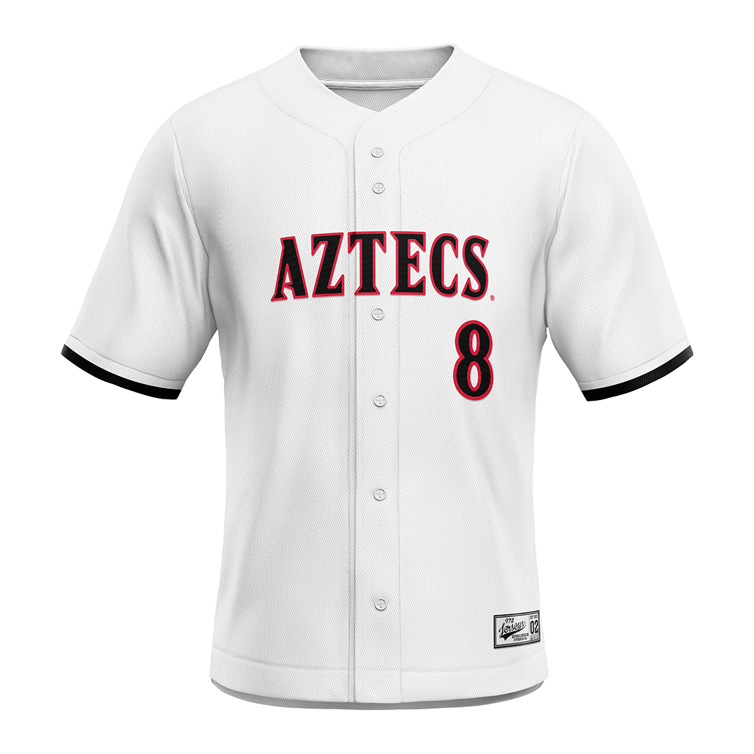 SDSU White Baseball Jersey - Peyton Rodgers