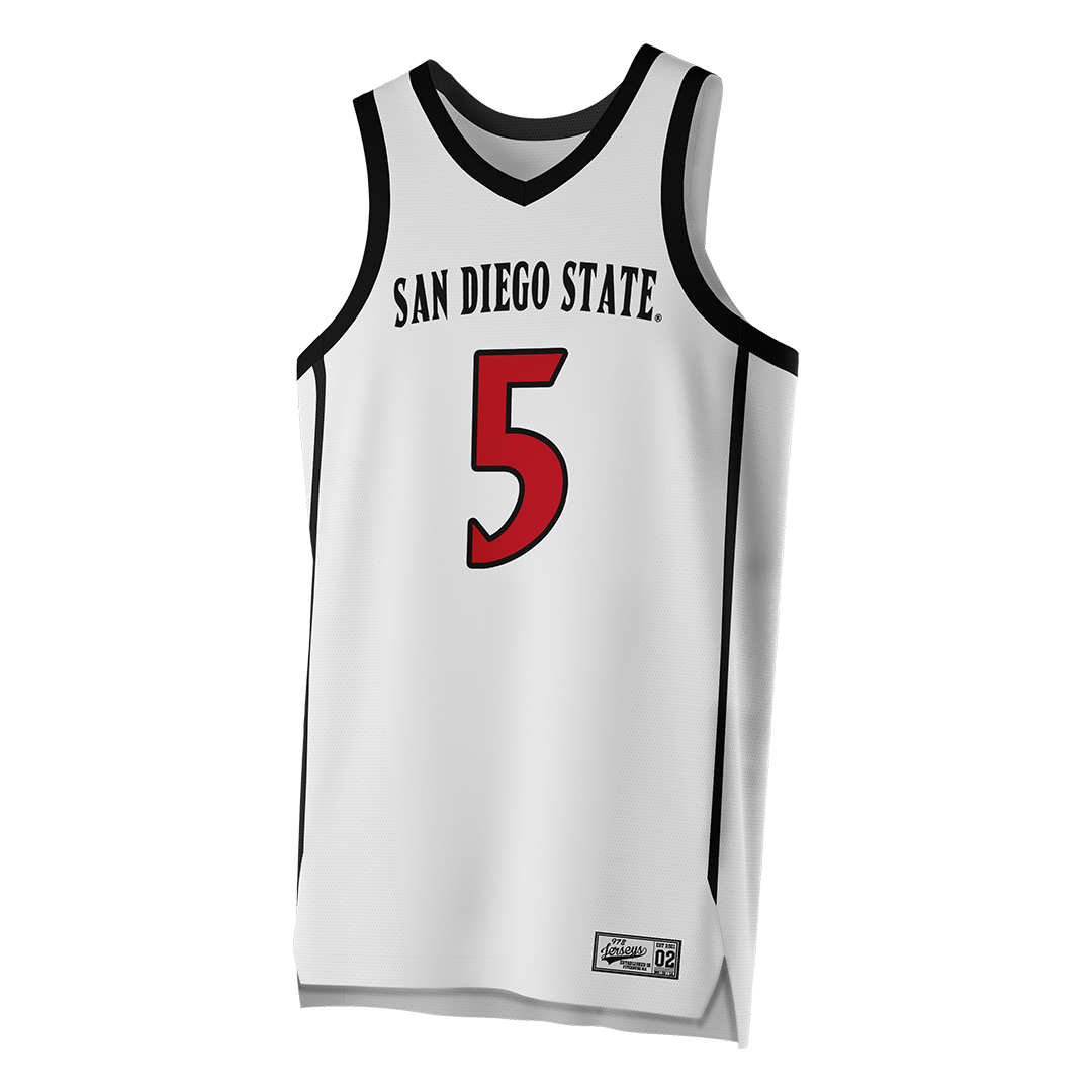 SDSU White Basketball Jersey - Pharaoh Compton