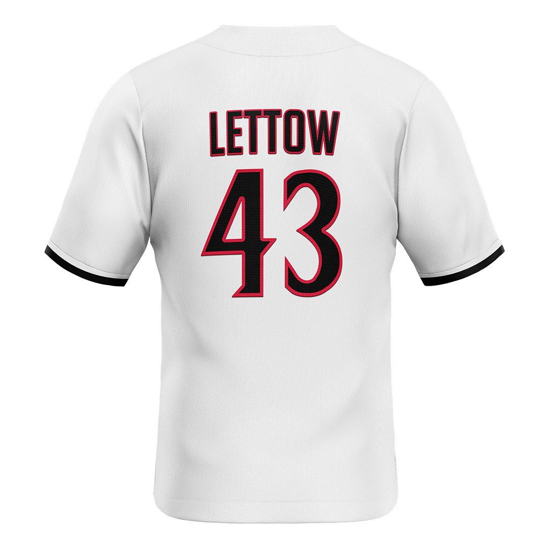 SDSU White Baseball Jersey - Rohan Lettow