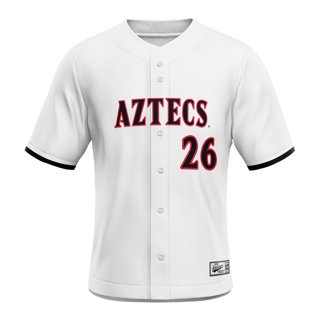 SDSU White Baseball Jersey - Ryan Jackson