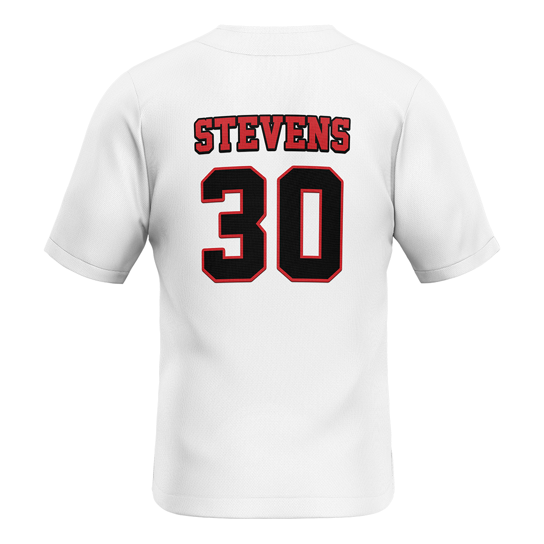 Jax State White Baseball Jersey - Ryan Stevens