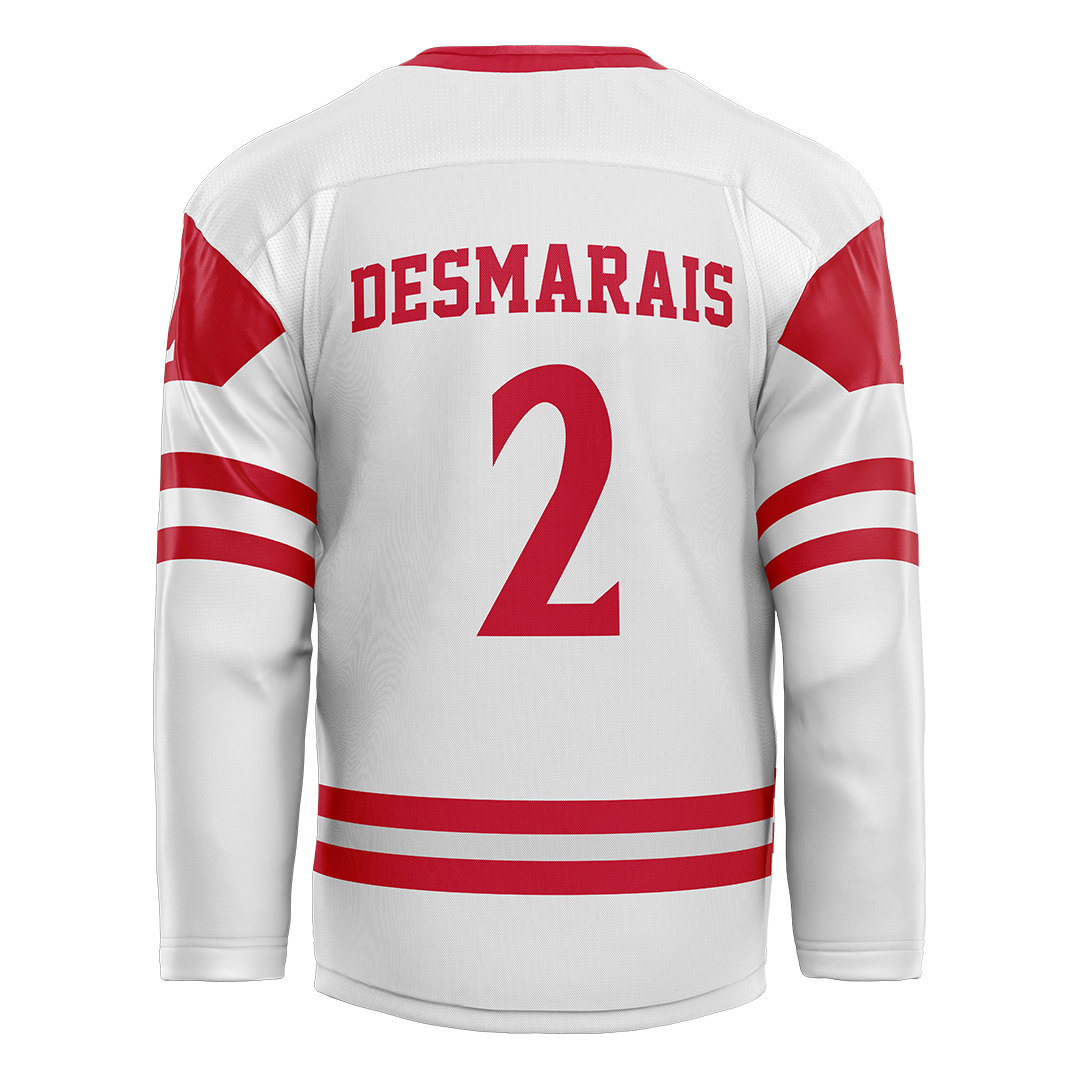 SDSU White Hockey Jersey - Luke Desmarais