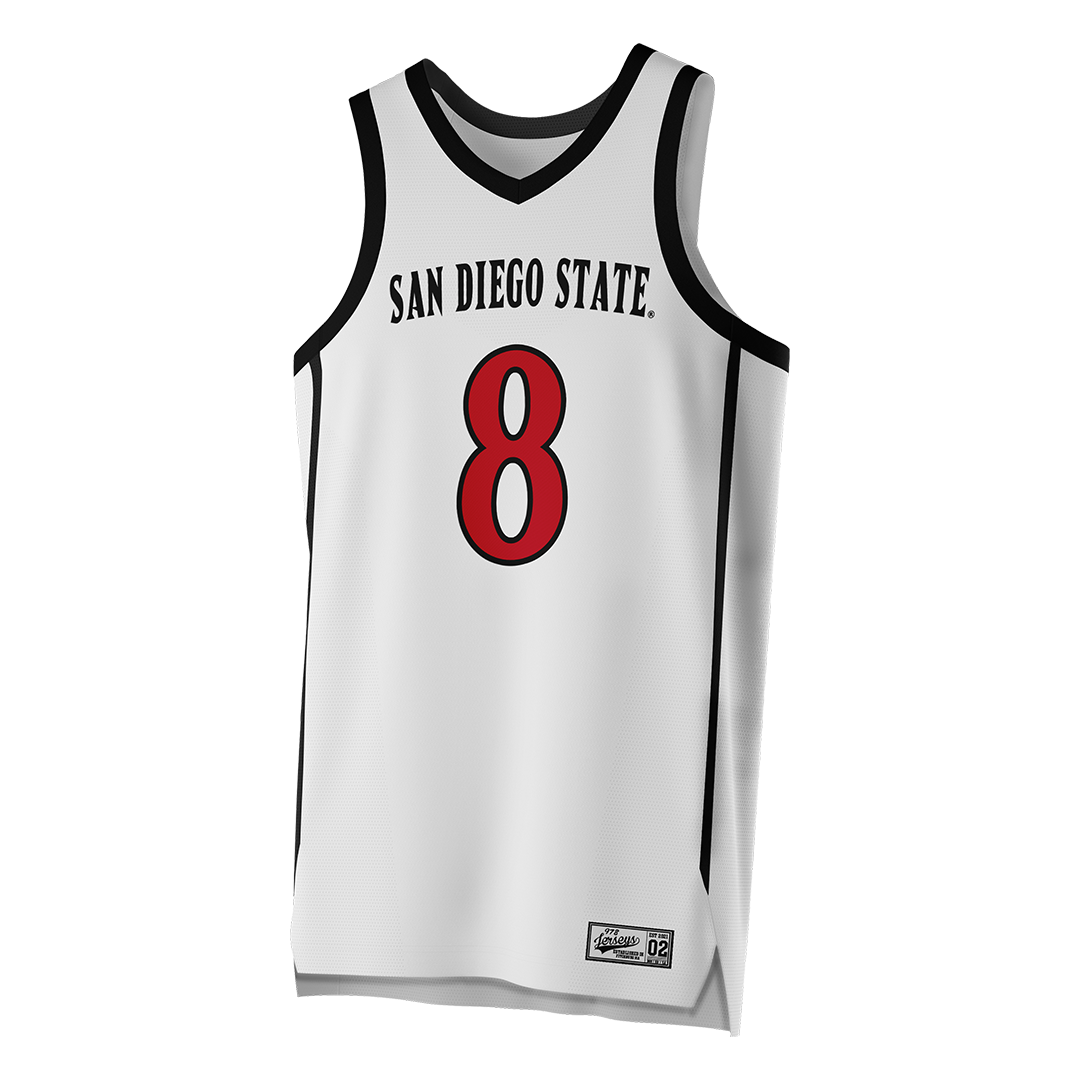 SDSU White Basketball Jersey - Tae Simmons