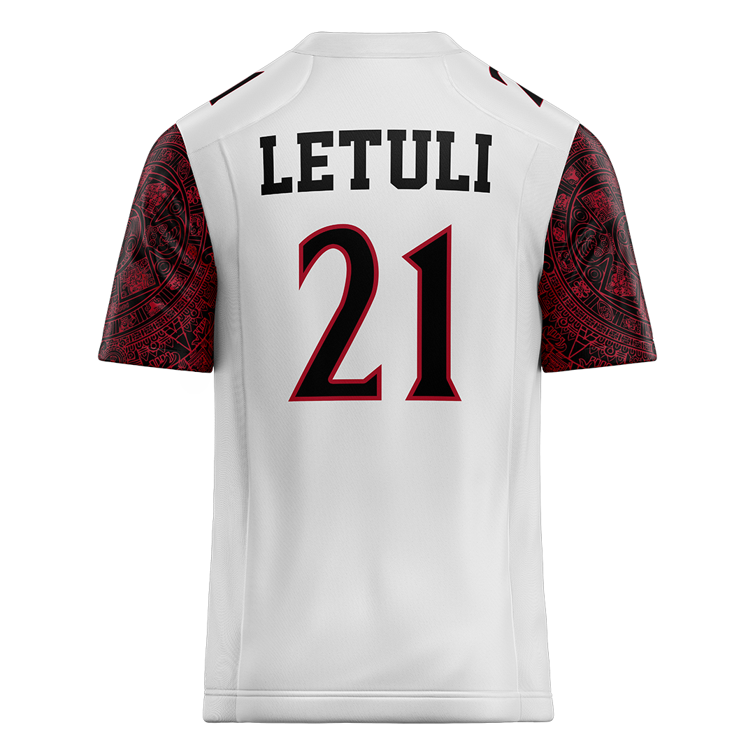 SDSU White Football Jersey - Tano Letuli