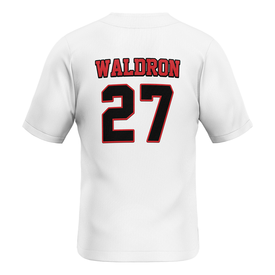 Jax State White Baseball Jersey - Taylor Waldron