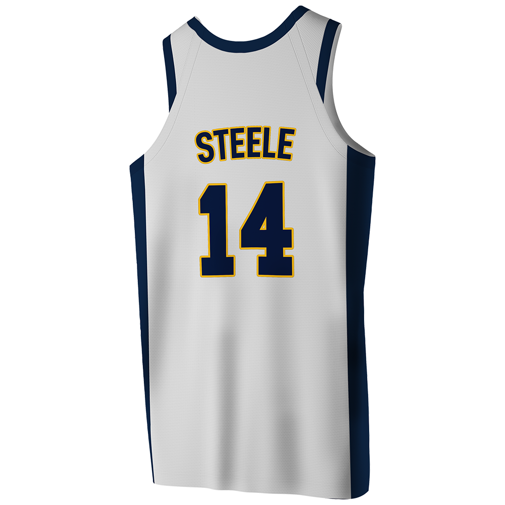 Men's New Haven White Basketball Jersey - Teshaun Steele