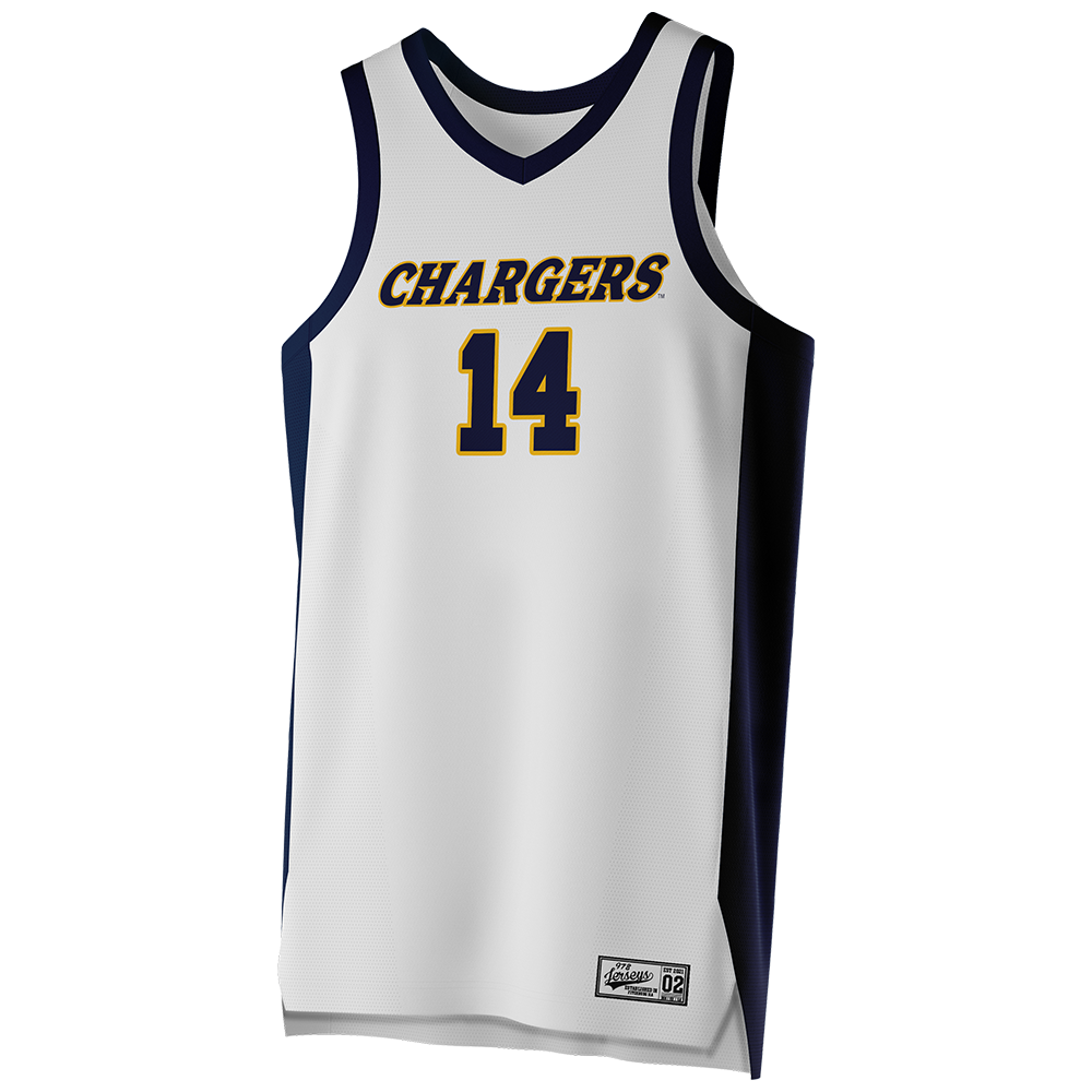 Men's New Haven White Basketball Jersey - Teshaun Steele
