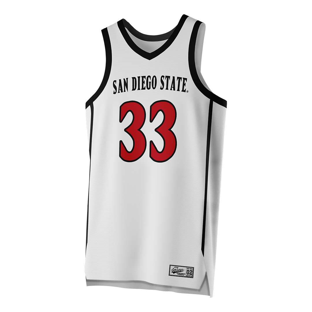 SDSU White Basketball Jersey - Thokbor Majak