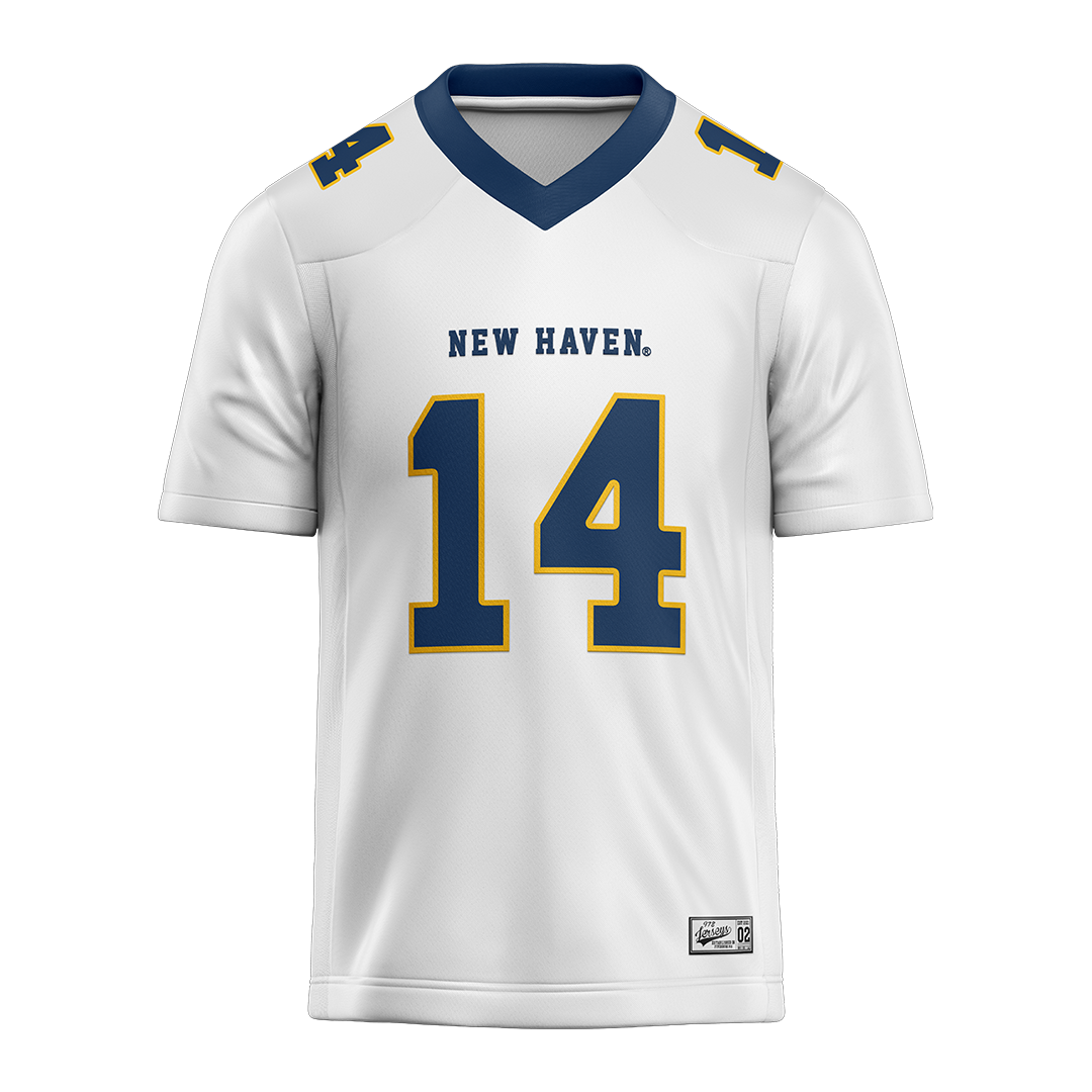 New Haven White Football Jersey - Austin Luzzi