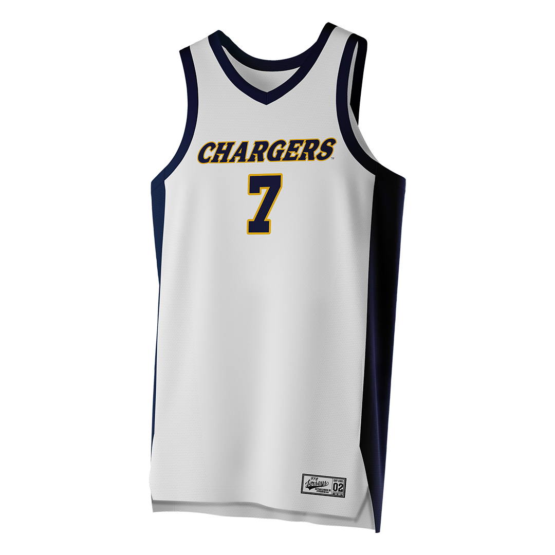 Men's New Haven White Basketball Jersey - Dior Kennedy