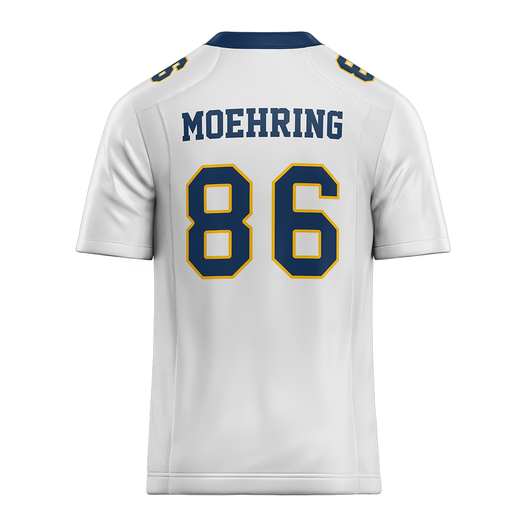 New Haven White Football Jersey - Gavin Moehring