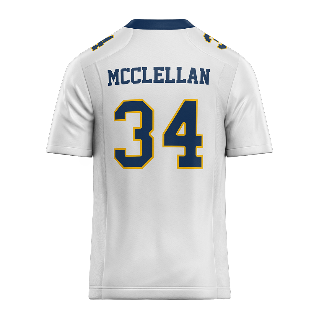 New Haven White Football Jersey - Jamal McClellan