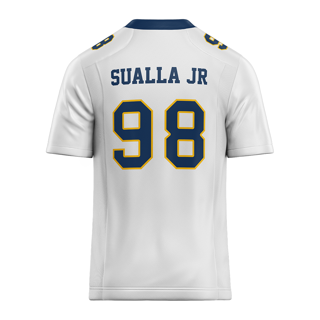New Haven White Football Jersey - John Sualla Jr