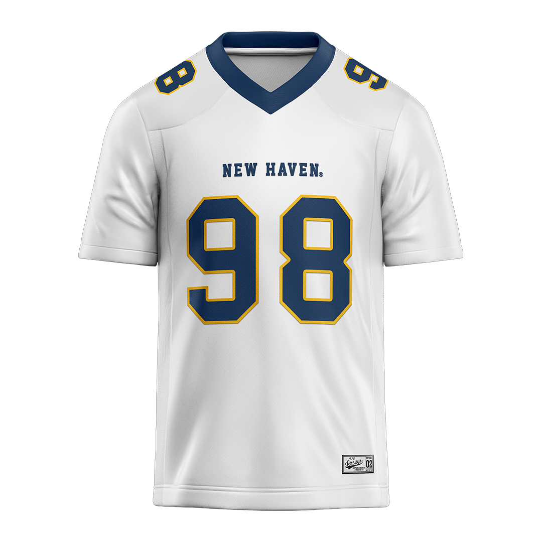 New Haven White Football Jersey - John Sualla Jr