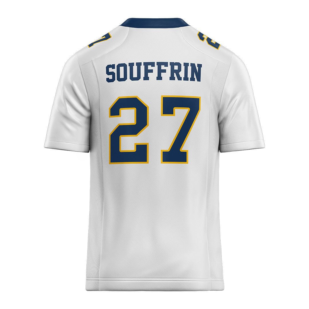 New Haven White Football Jersey - Nicholas Souffrin