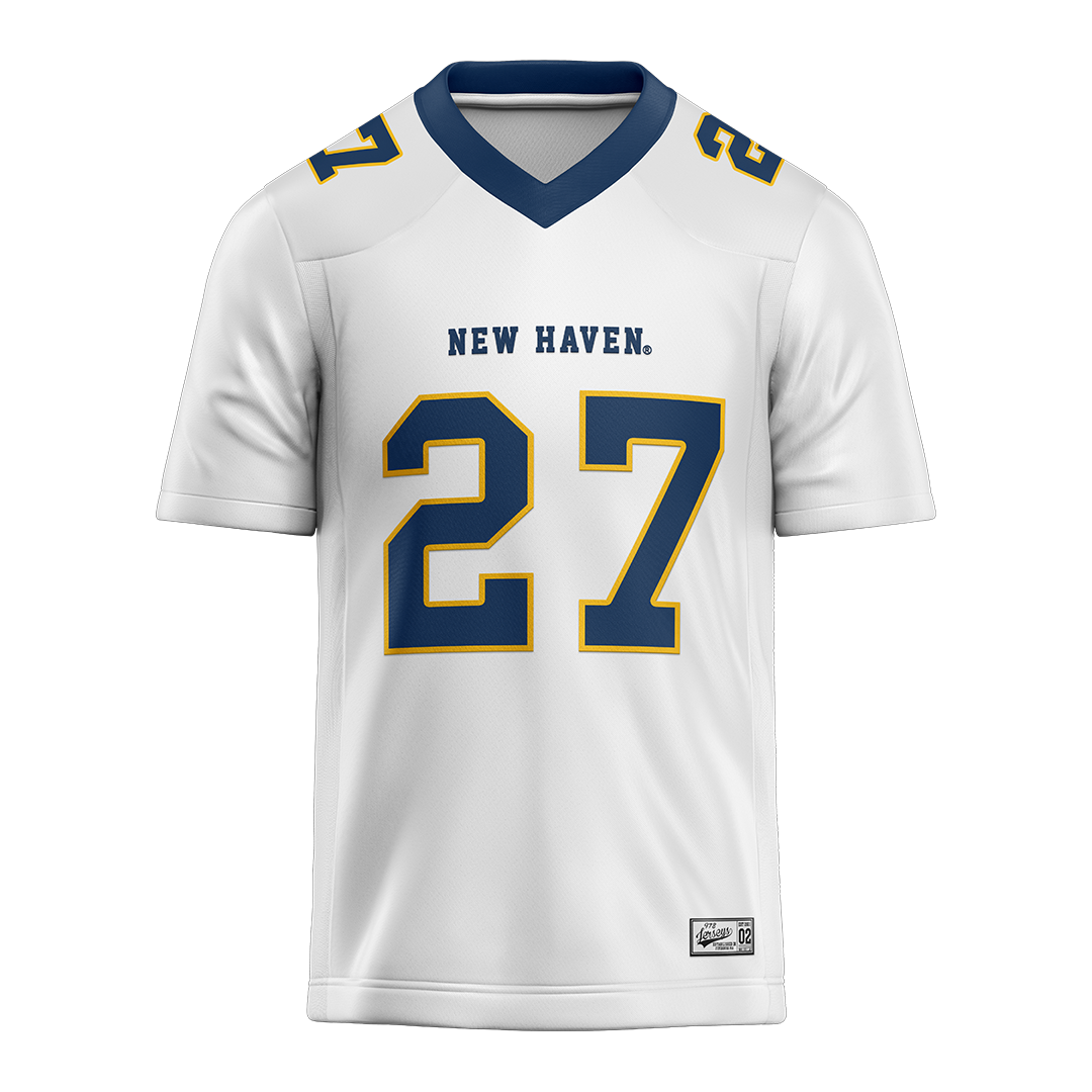 New Haven White Football Jersey - Nicholas Souffrin