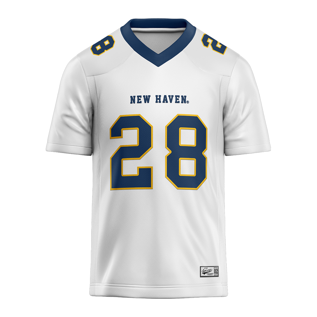 New Haven White Football Jersey - Rowan Johnston