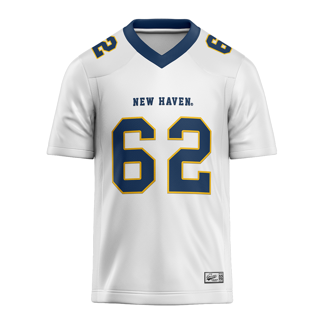 New Haven White Football Jersey - Sam Faulkner