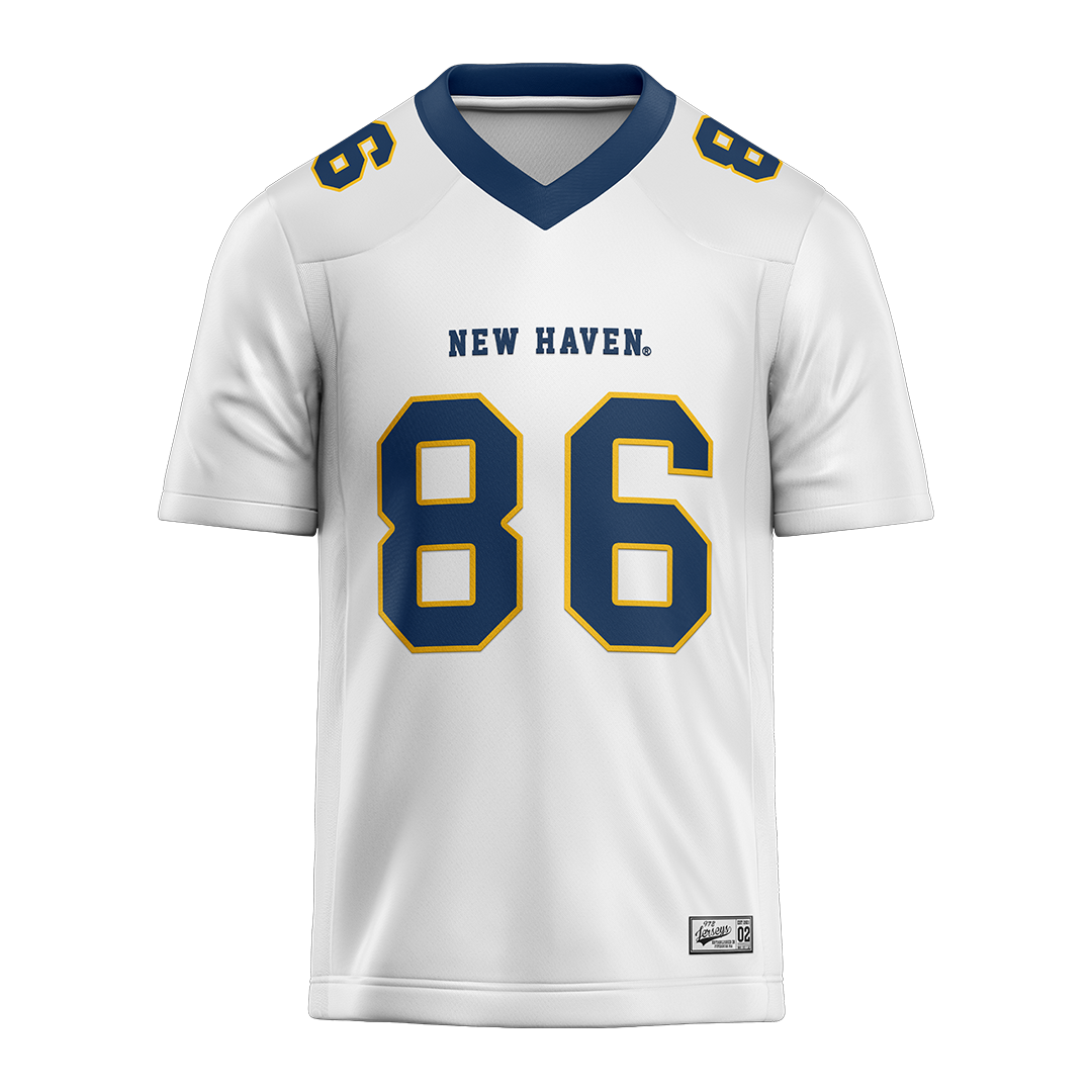 New Haven White Football Jersey - Gavin Moehring