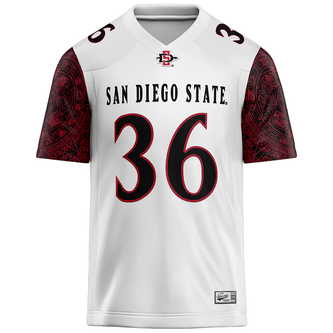 SDSU White Football Jersey - Kaimana Tufaga