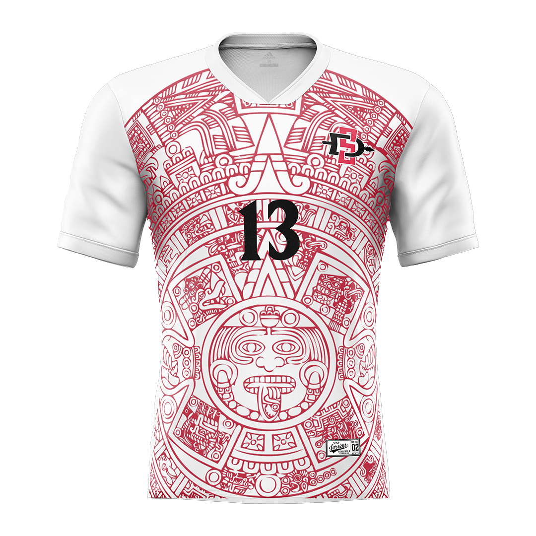 SDSU White Soccer Jersey - Whit Schatz
