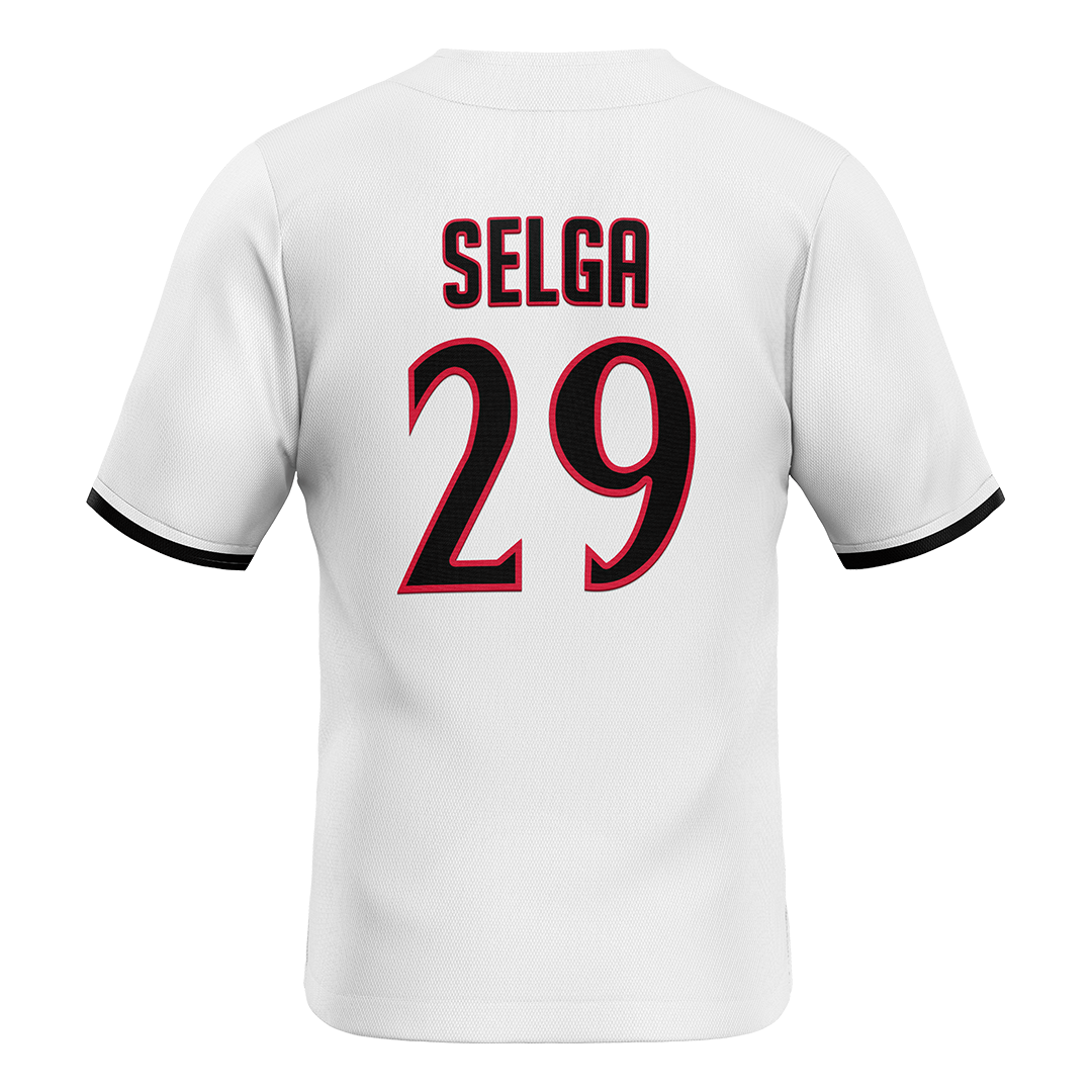 SDSU White Baseball Jersey - Eli Selga