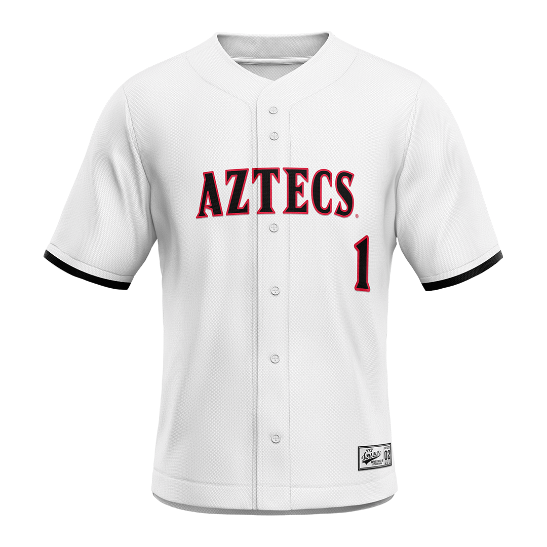 SDSU White Baseball Jersey - Evan Escobar