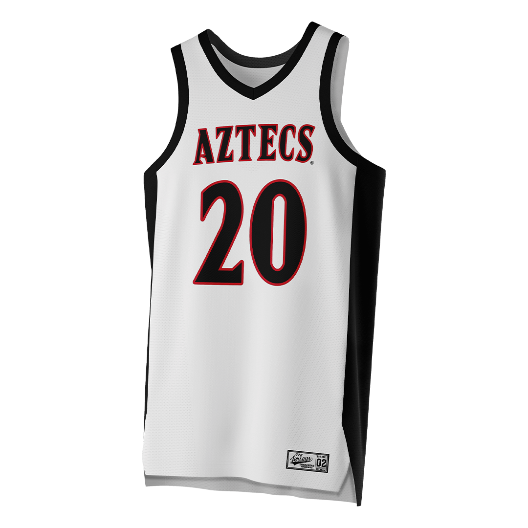 SDSU White Basketball Jersey - Bailey Barnhard