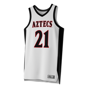 SDSU White Basketball Jersey - Natalia Martinez