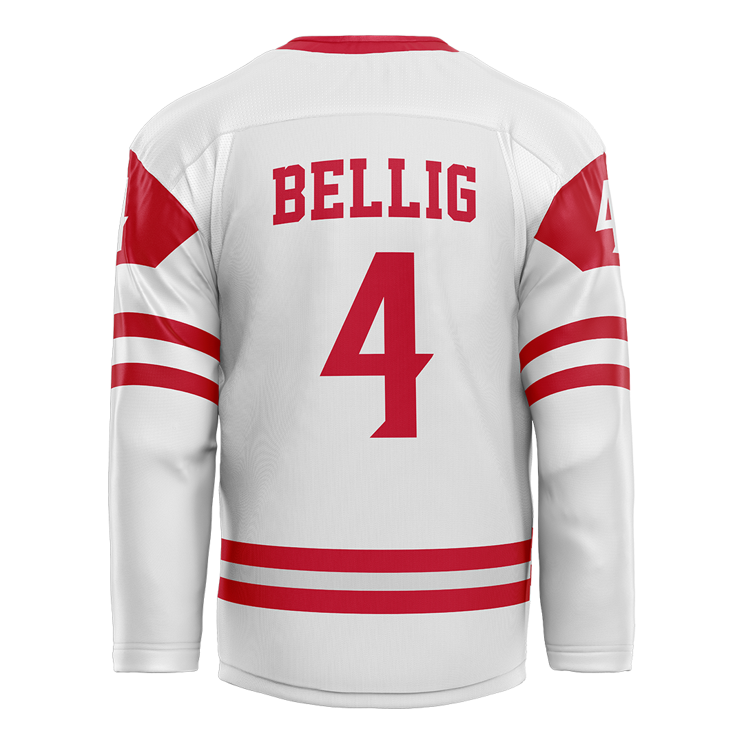 SDSU White Hockey Jersey - Lucas Bellig