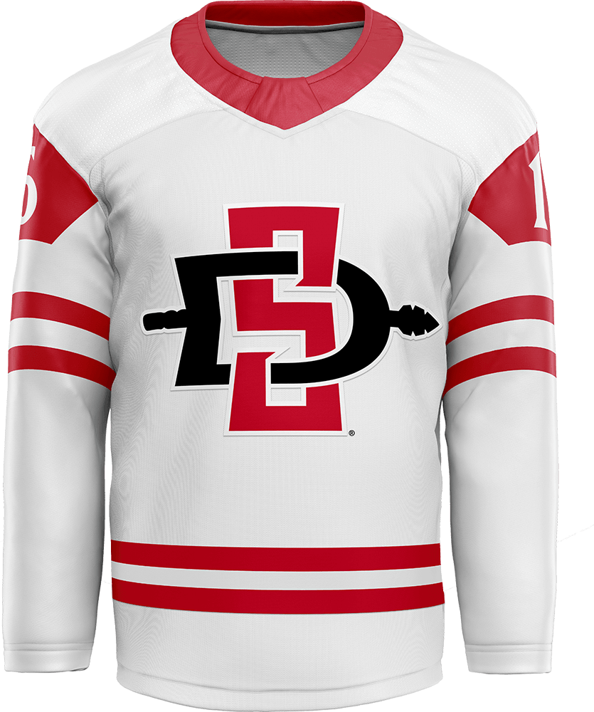 SDSU White Hockey Jersey - Kolby Hennessy