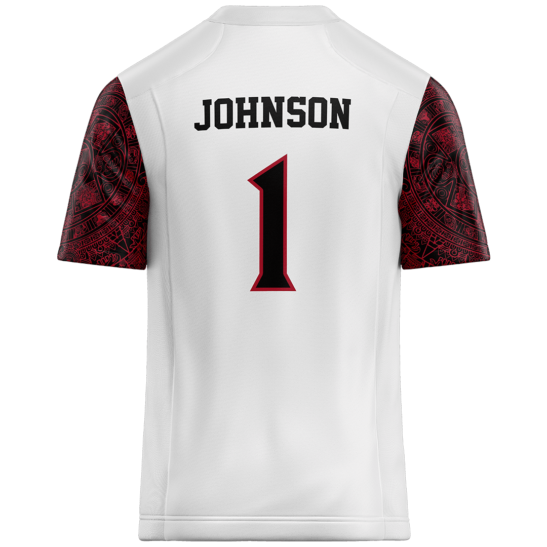 SDSU White Football Jersey - Chris Johnson