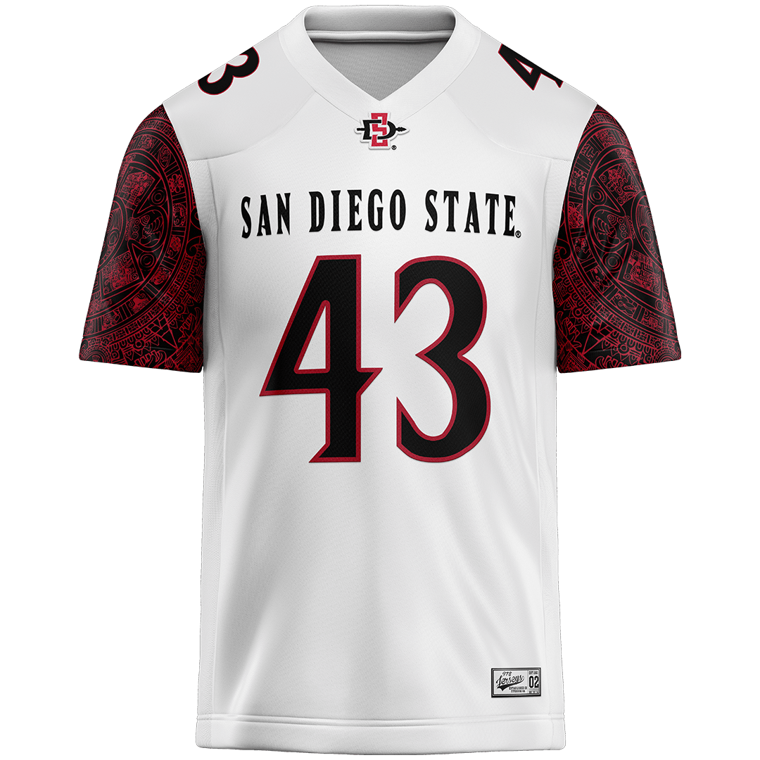 SDSU White Football Jersey - Derek Smith