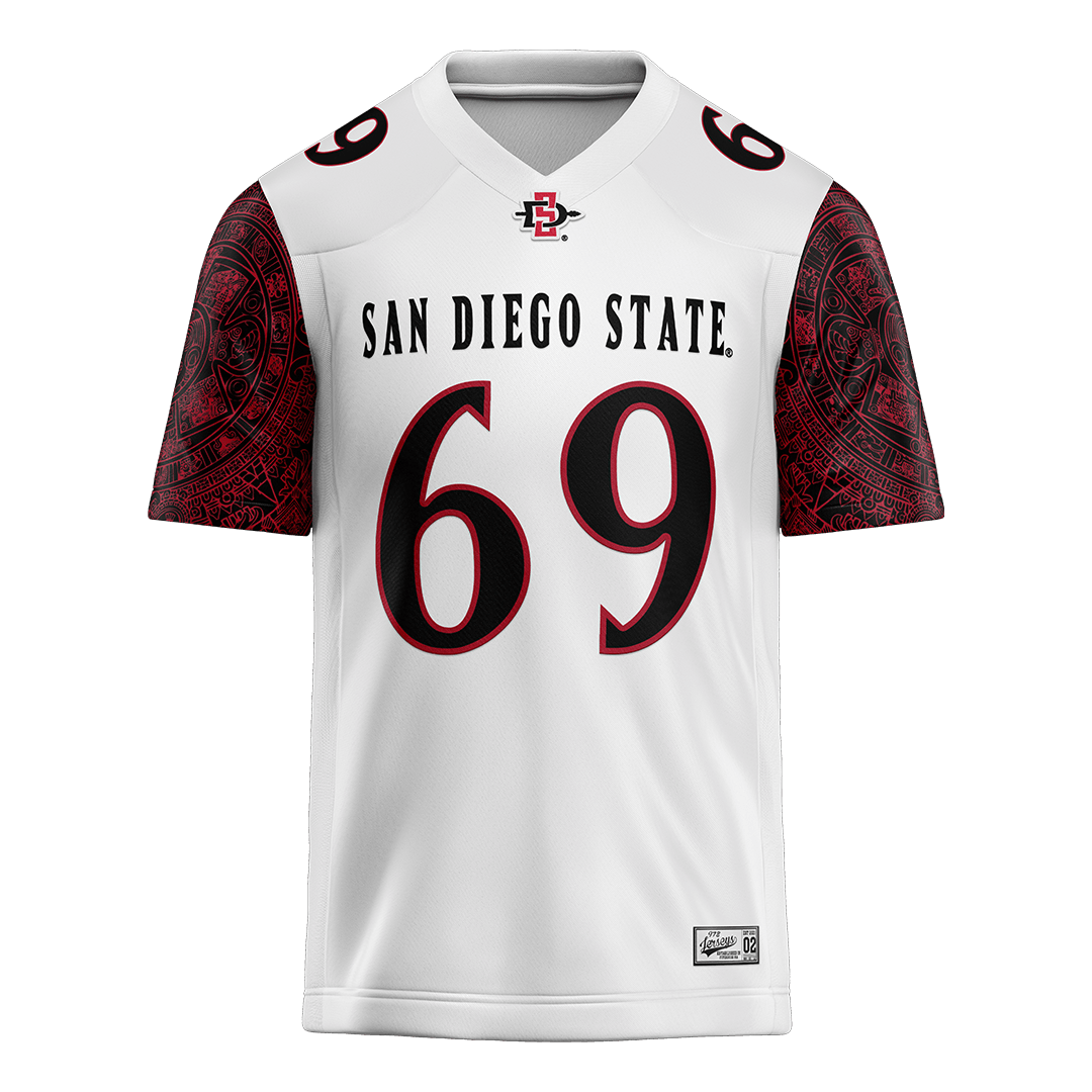 SDSU White Football Jersey - Gage Dutcher