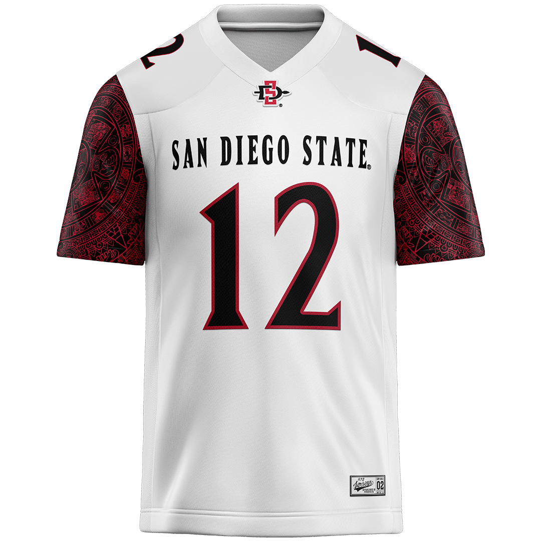 SDSU White Football Jersey - Jatavious Magee