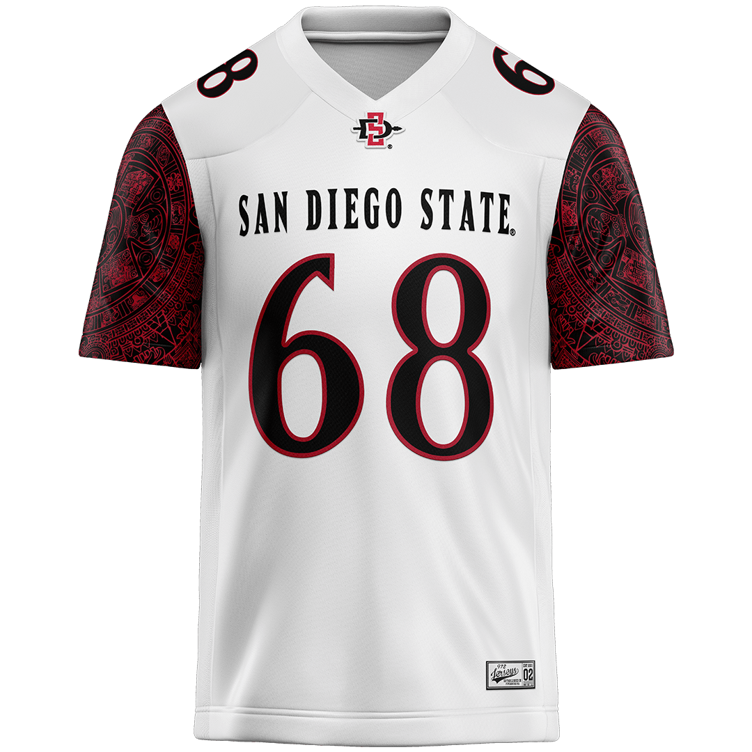 SDSU White Football Jersey - Ryan Silver