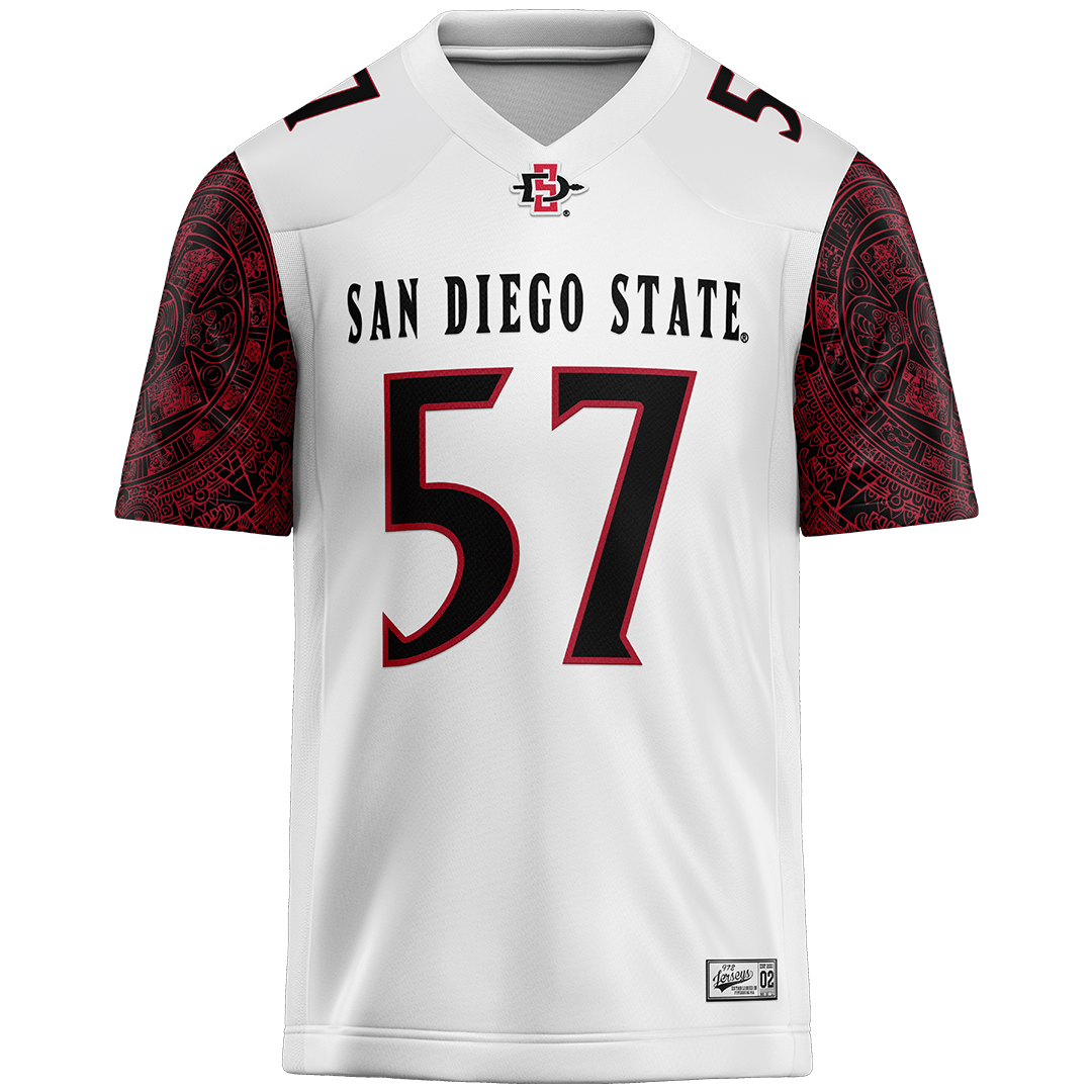 SDSU White Football Jersey - Saipale Fuimaono