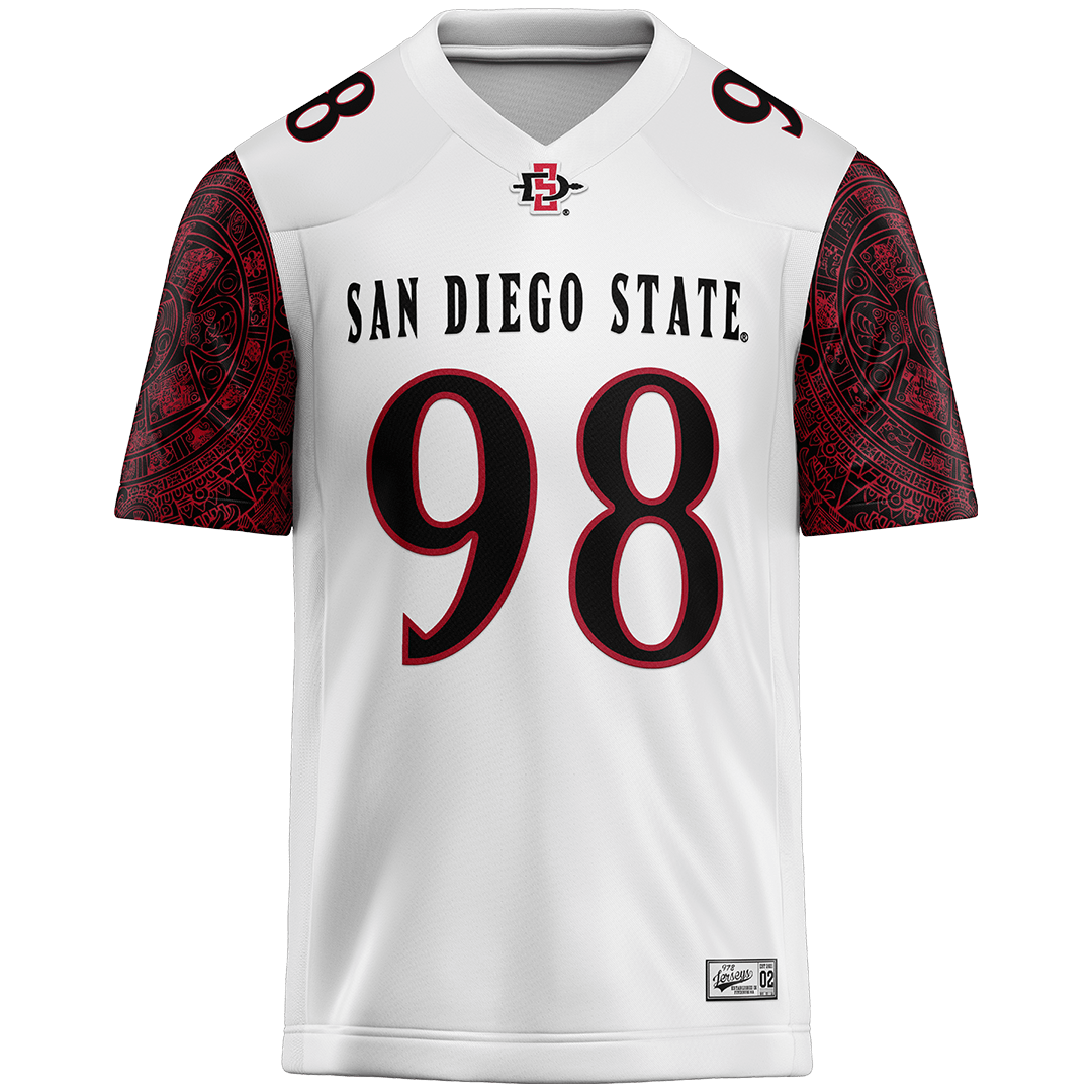 SDSU White Football Jersey - Zone Wierenga