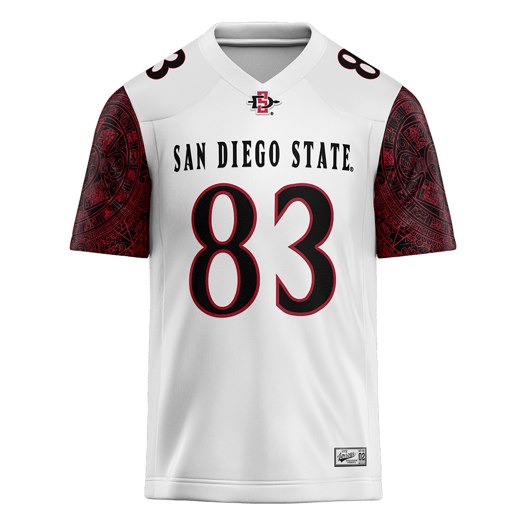 SDSU White Football Jersey - Mekhi Shaw