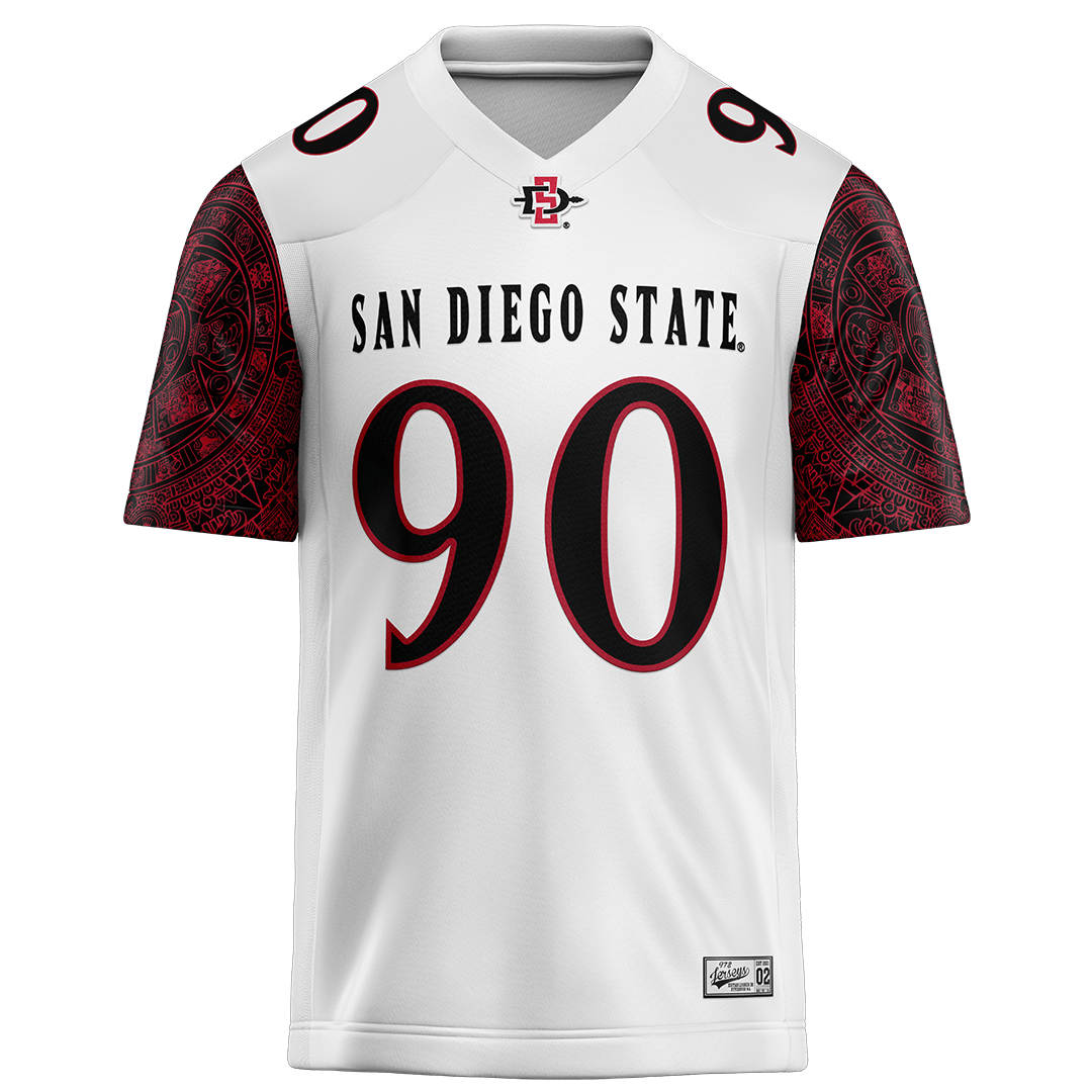 SDSU White Football Jersey - Sam Benjamin