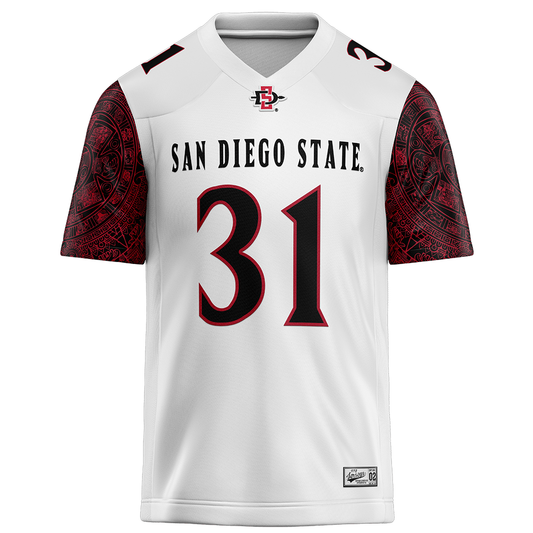 SDSU White Football Jersey - Jared Badie