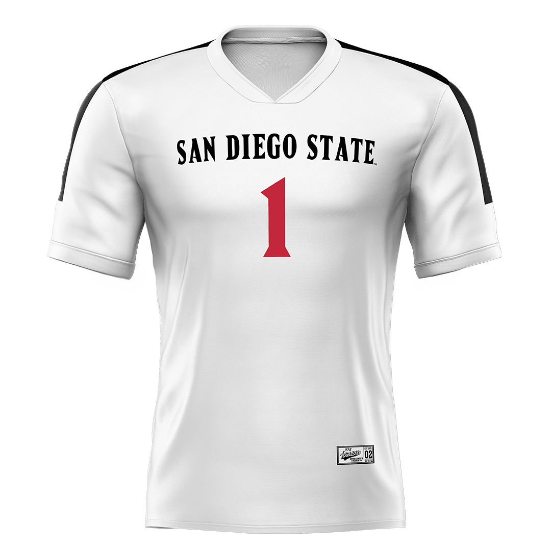 SDSU White Volleyball Jersey - Fatimah Hall