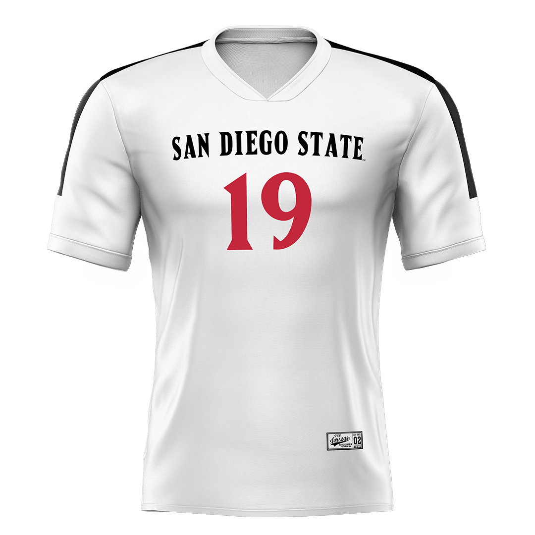 SDSU White Volleyball Jersey - Natalie Hughes