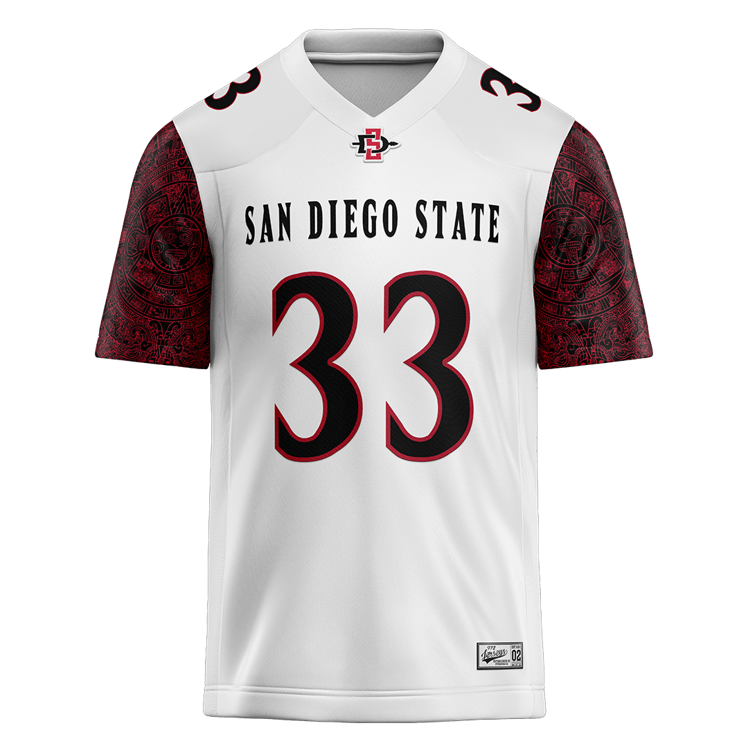 SDSU White Football Jersey - Ezekiel Larry