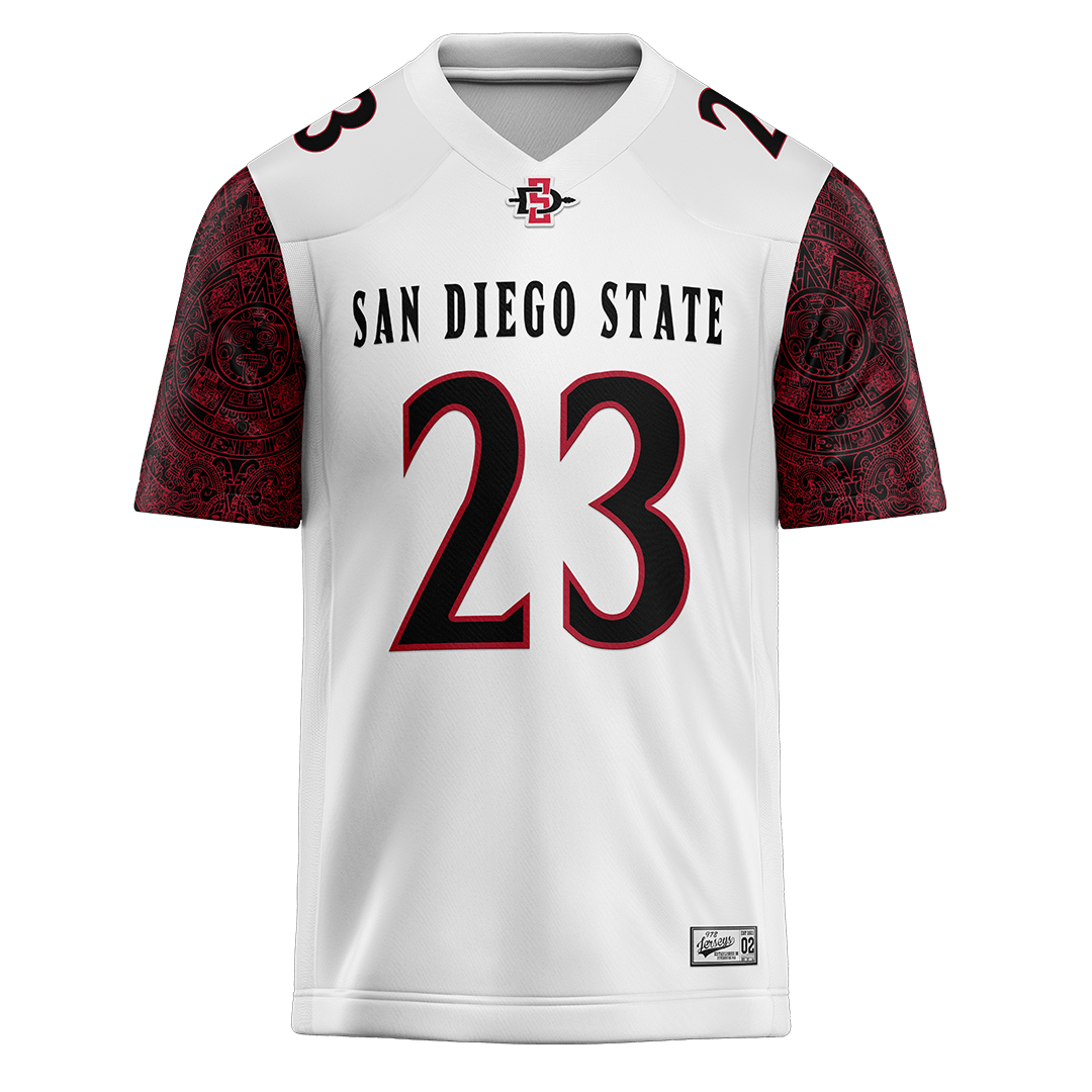 SDSU White Football Jersey - Isaiah Buxton