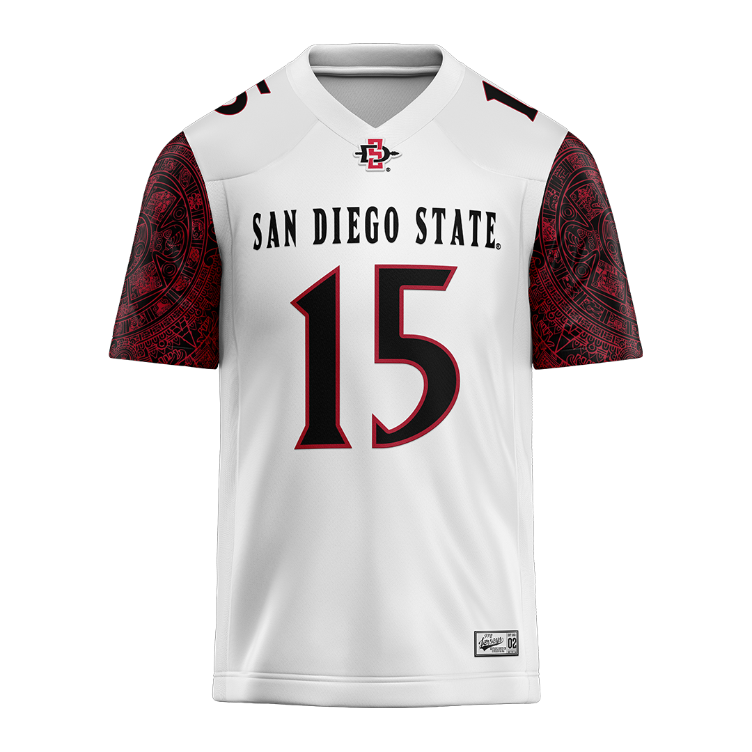 SDSU White Football Jersey - Xavier Hamlett