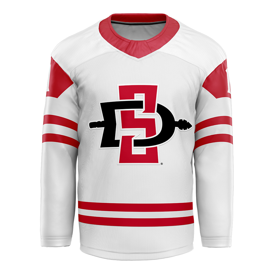 SDSU White Hockey Jersey - Zac Casinghino